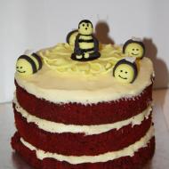 Red velvet bee cake