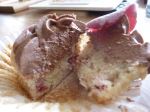 Gooey raspberry and white choc