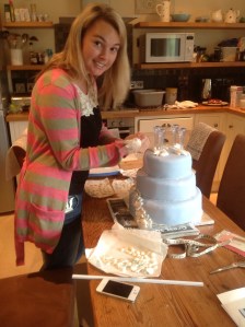 Decorating the cakes