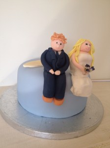 top blue wedding cake