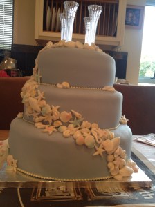Blue wedding cake shells