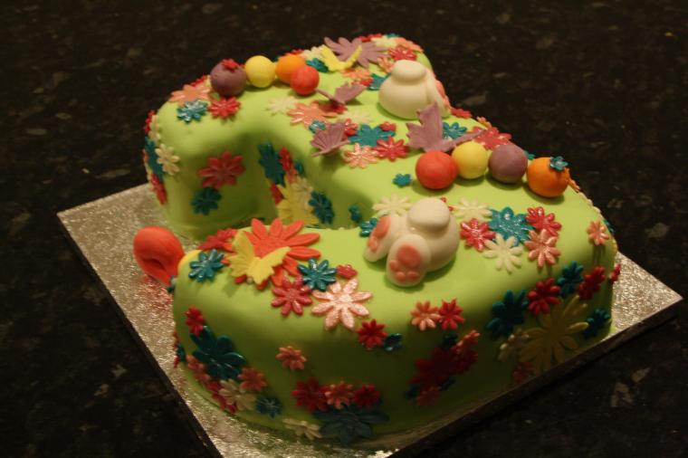 J springtime birthday cake